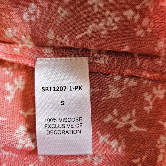 Claudine Pink Printed Embroidered THML Top - Size SMALL - Picture 9 of 9